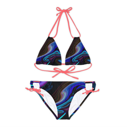 All Over Prints - Women's Midnight Aura Strappy Bikini Set - Acid Daddy