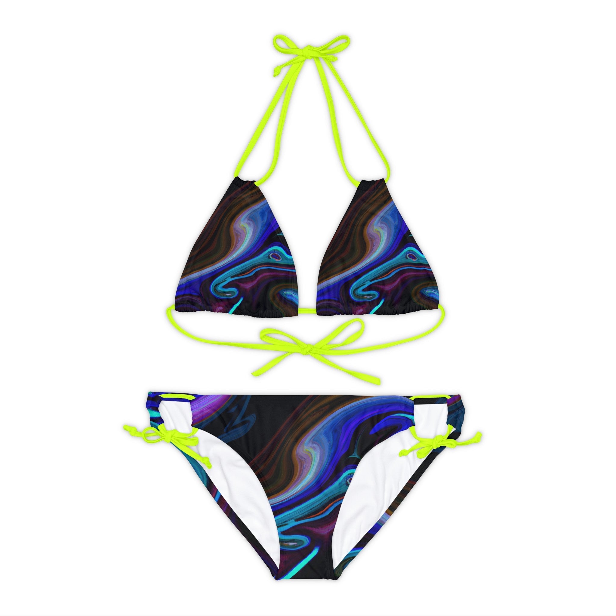 All Over Prints - Women's Midnight Aura Strappy Bikini Set - Acid Daddy