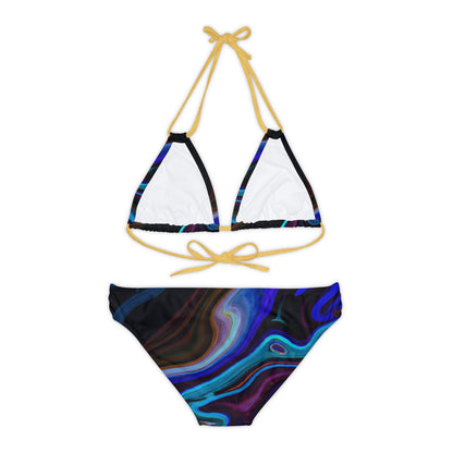 All Over Prints - Women's Midnight Aura Strappy Bikini Set - Acid Daddy