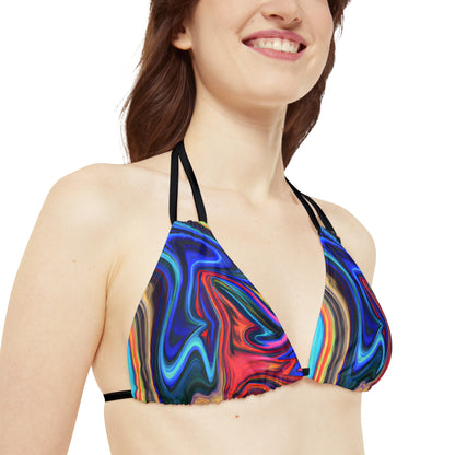 All Over Prints - Women's Opulent Splash Chic Strappy Bikini - Acid Daddy