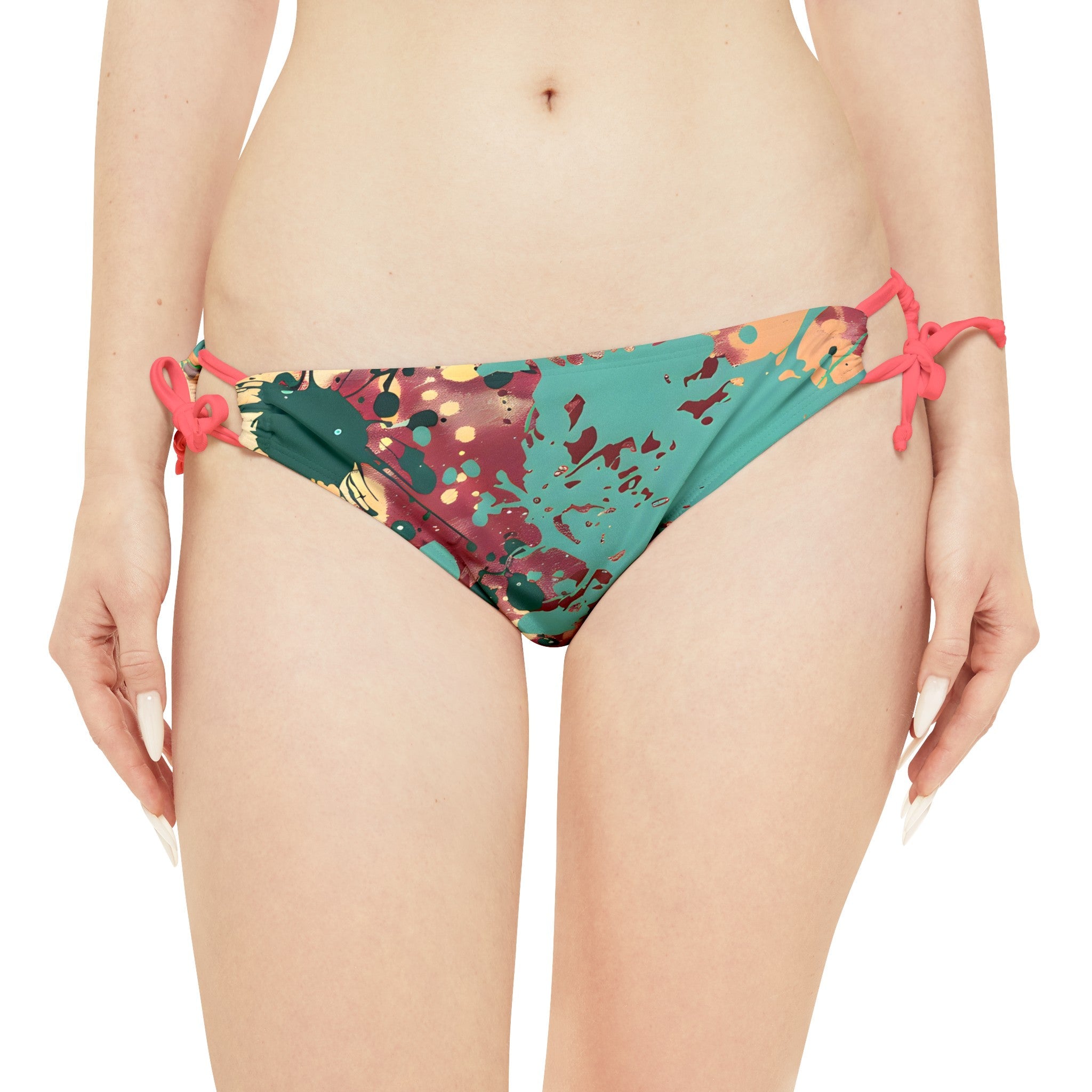 All Over Prints - Women's Peacock Splash Strappy Bikini - Acid Daddy