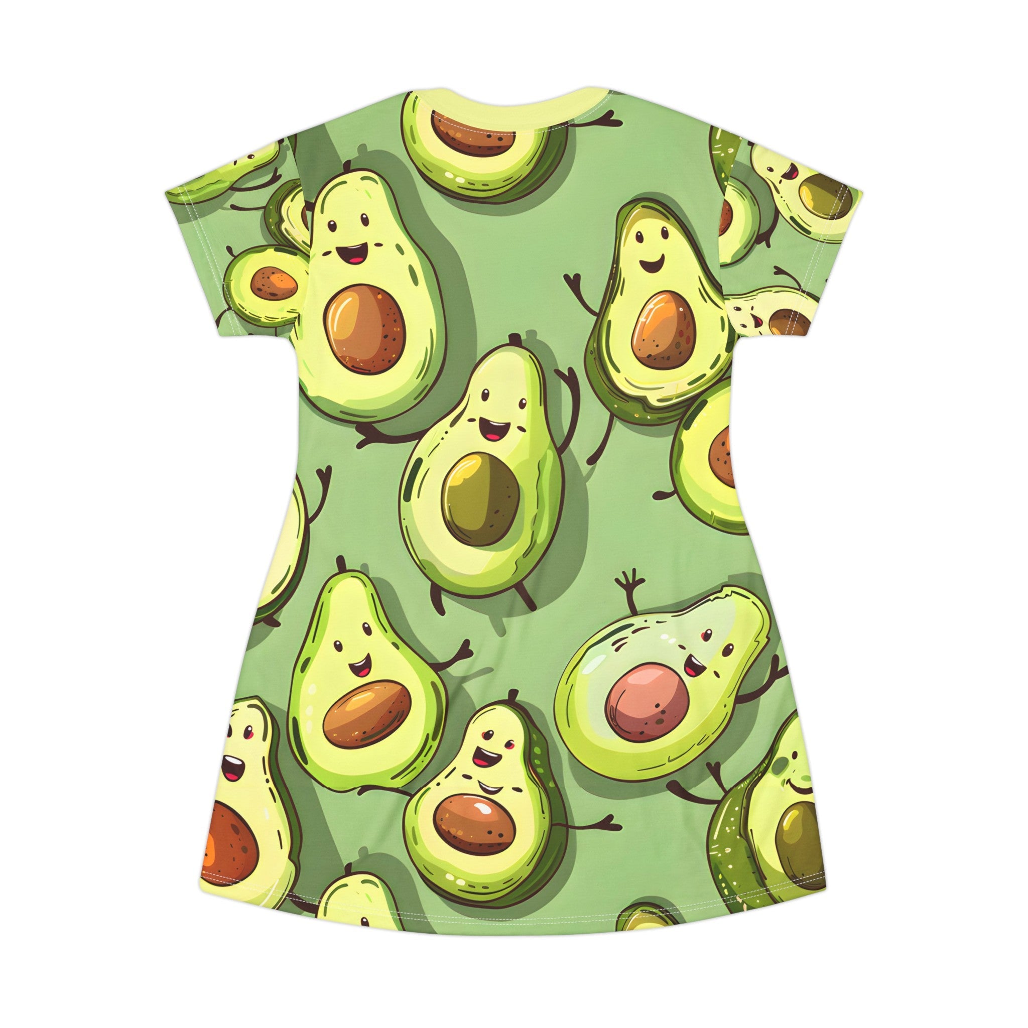 Festival Dresses - Women's Playful Avocado Jig T - Shirt Dress - Acid Daddy