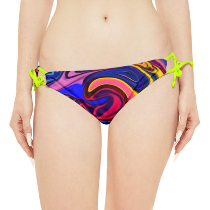 All Over Prints - Women's Quantum Blue Strappy Bikini - Acid Daddy