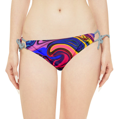 All Over Prints - Women's Quantum Blue Strappy Bikini - Acid Daddy