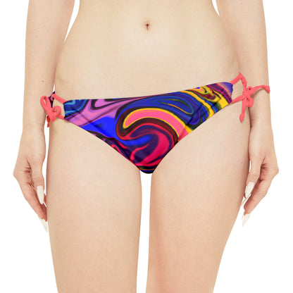 All Over Prints - Women's Quantum Blue Strappy Bikini - Acid Daddy