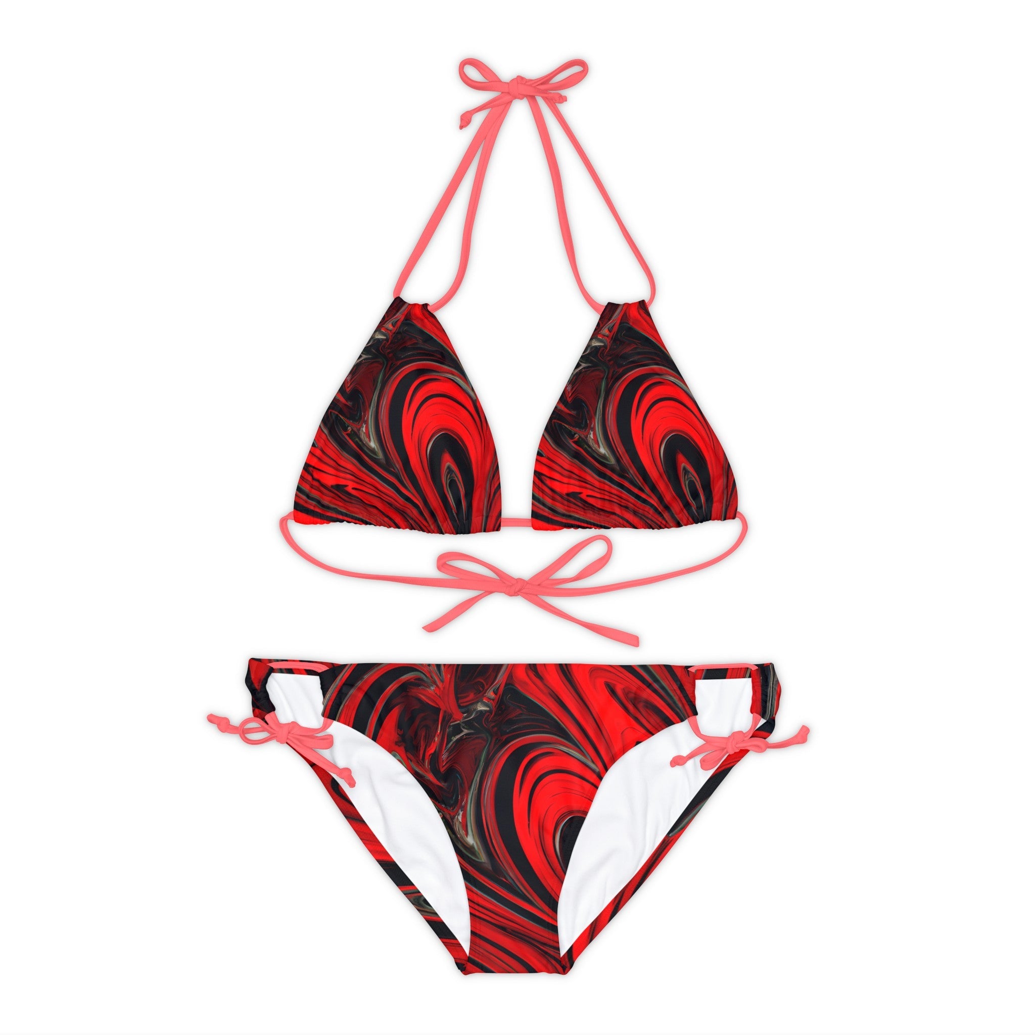 All Over Prints - Women's Raging Heart Stylish Strappy Bikini - Acid Daddy