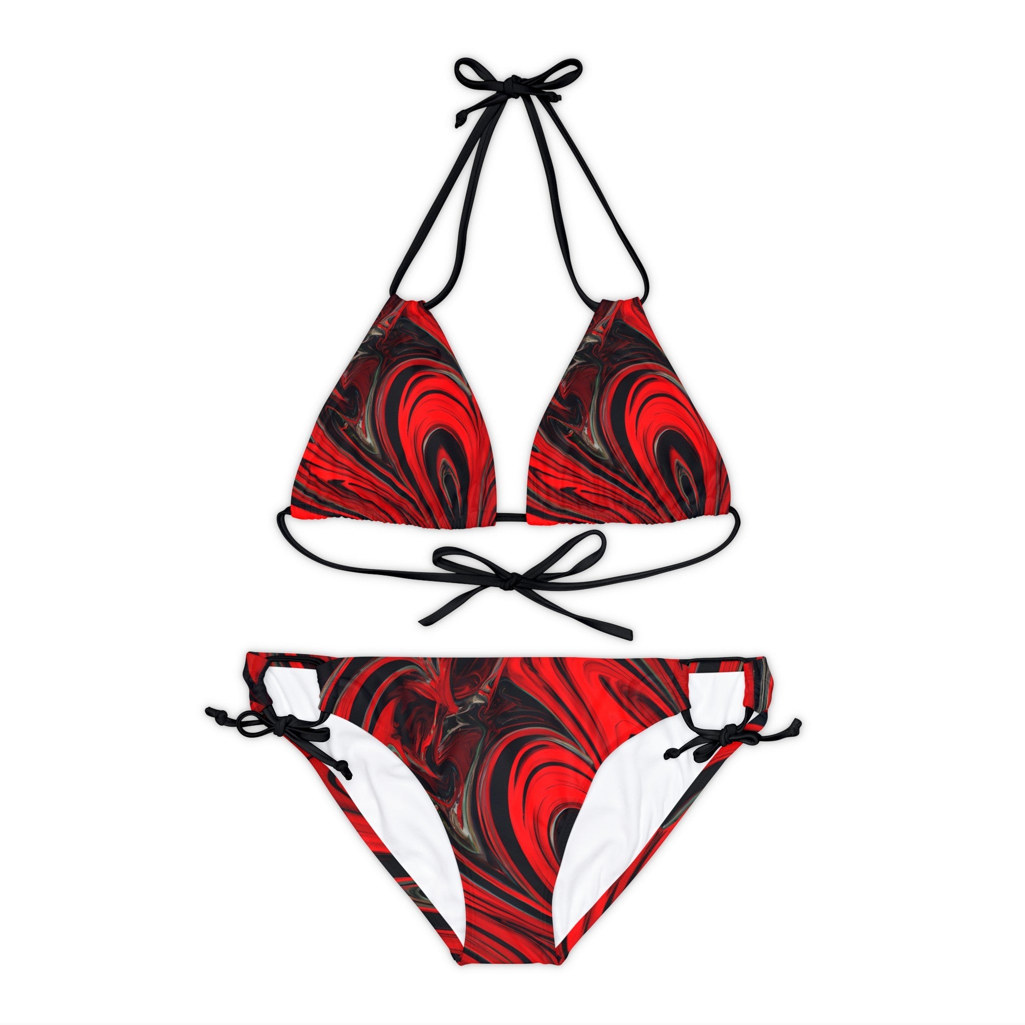 All Over Prints - Women's Raging Heart Stylish Strappy Bikini - Acid Daddy