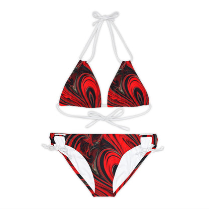 All Over Prints - Women's Raging Heart Stylish Strappy Bikini - Acid Daddy