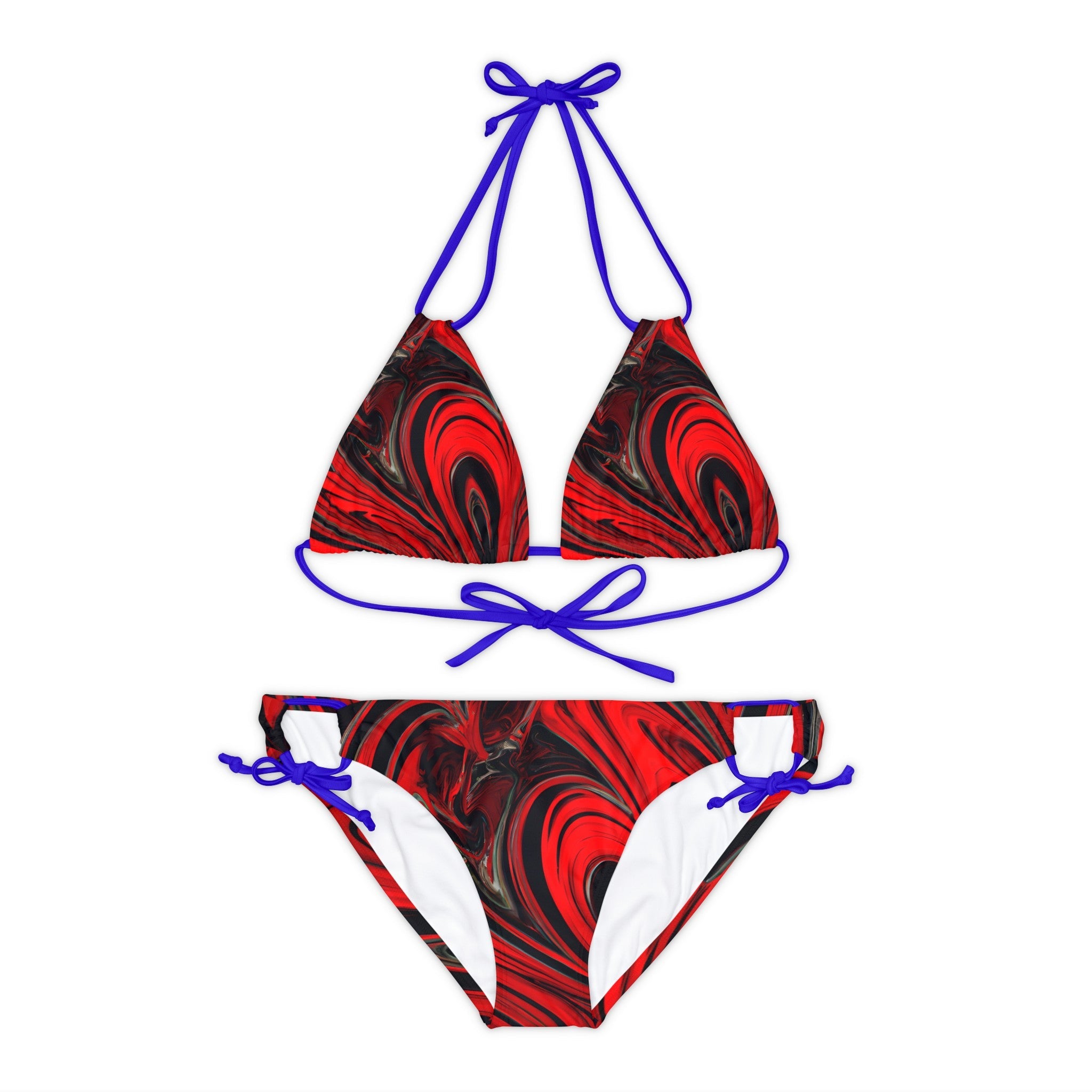 All Over Prints - Women's Raging Heart Stylish Strappy Bikini - Acid Daddy