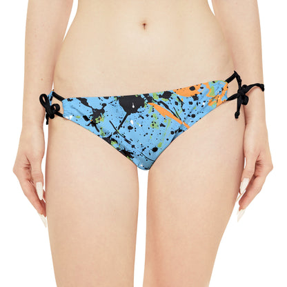 Festival Gear - All Over Prints - Women's Sky Blue Splash Strappy Bikini - Acid Daddy