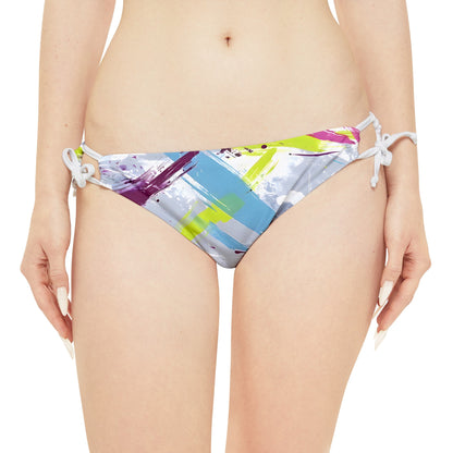 All Over Prints - Women's Sky Blue Splash Strappy Bikini - Acid Daddy