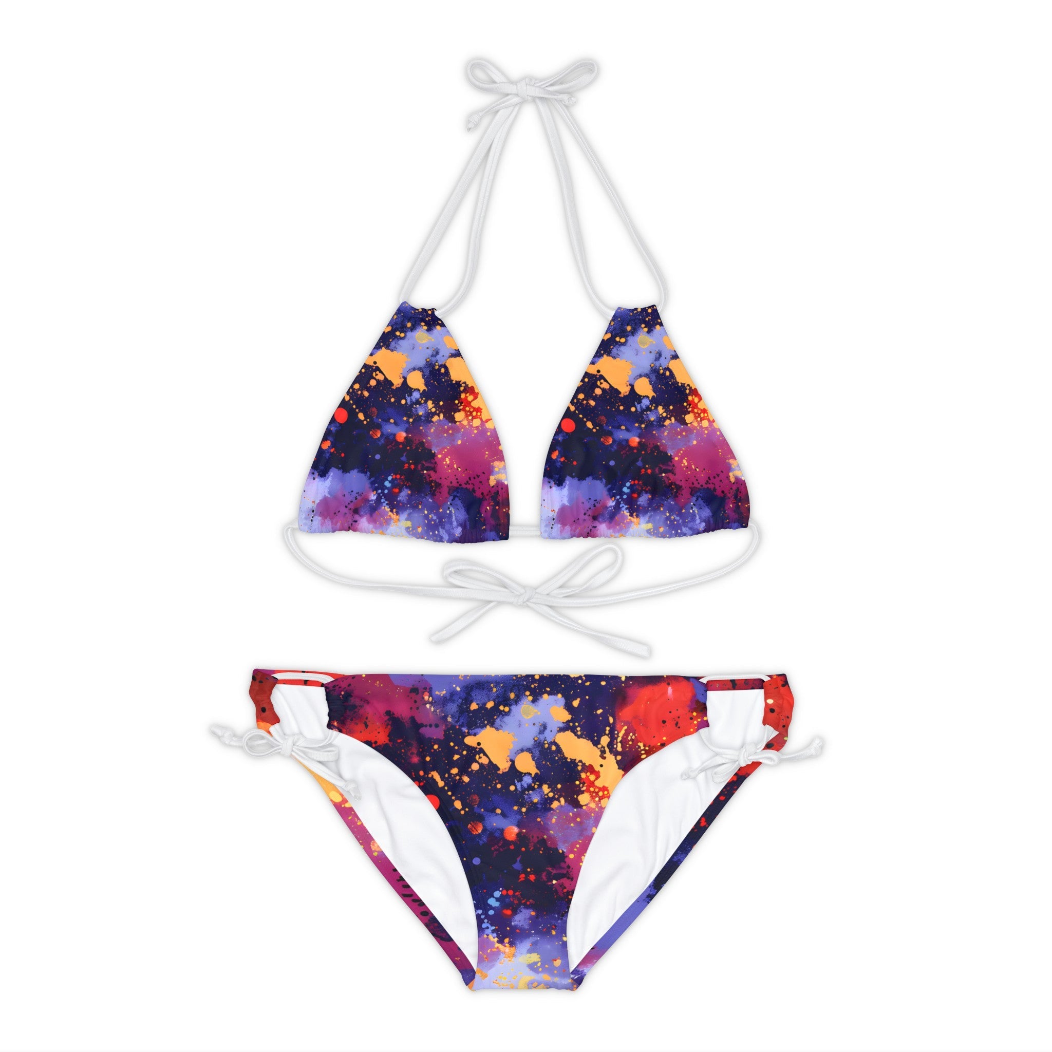 All Over Prints - Women's Tomato Splash Art Strappy Bikini - Acid Daddy