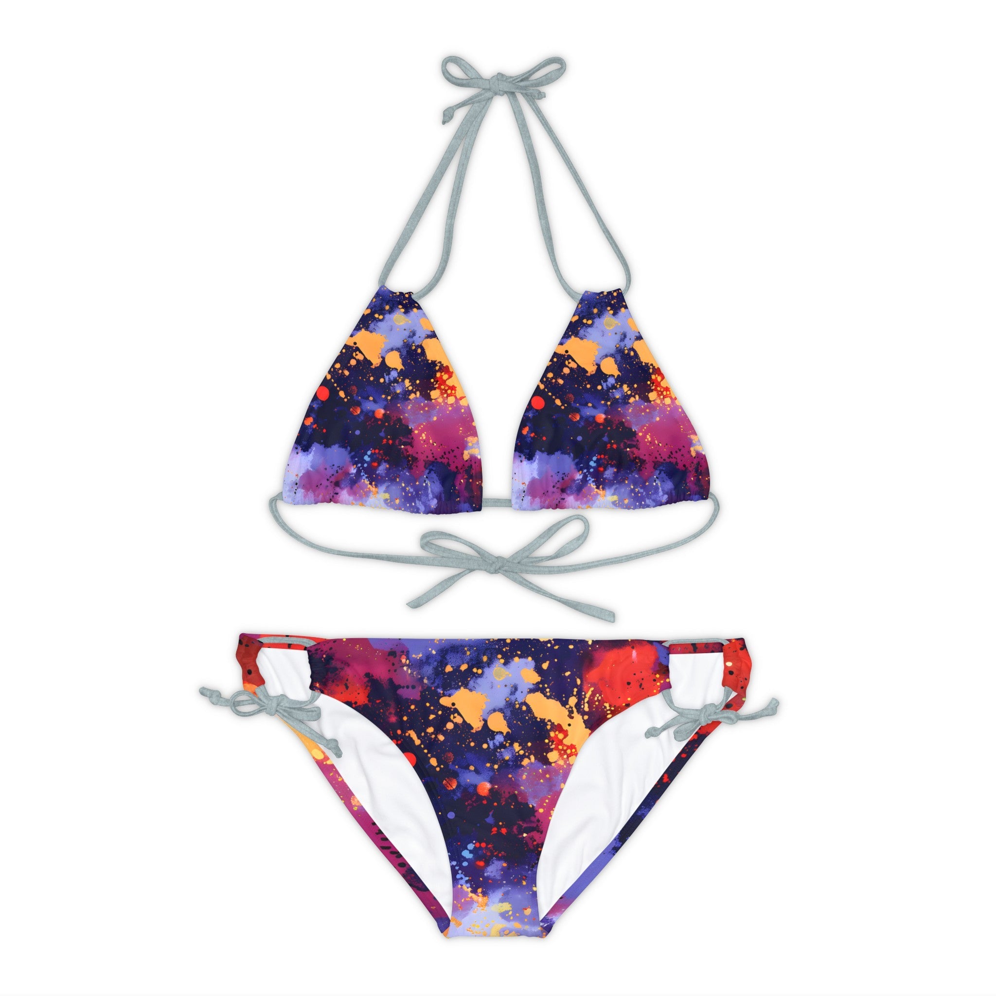 All Over Prints - Women's Tomato Splash Art Strappy Bikini - Acid Daddy