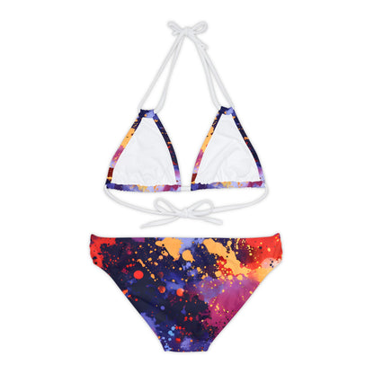 All Over Prints - Women's Tomato Splash Art Strappy Bikini - Acid Daddy