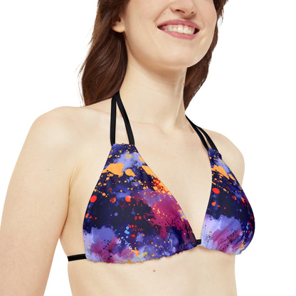 All Over Prints - Women's Tomato Splash Art Strappy Bikini - Acid Daddy