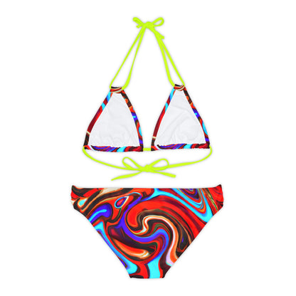 All Over Prints - Women's Trippy Swirls Strappy Bikini - Acid Daddy