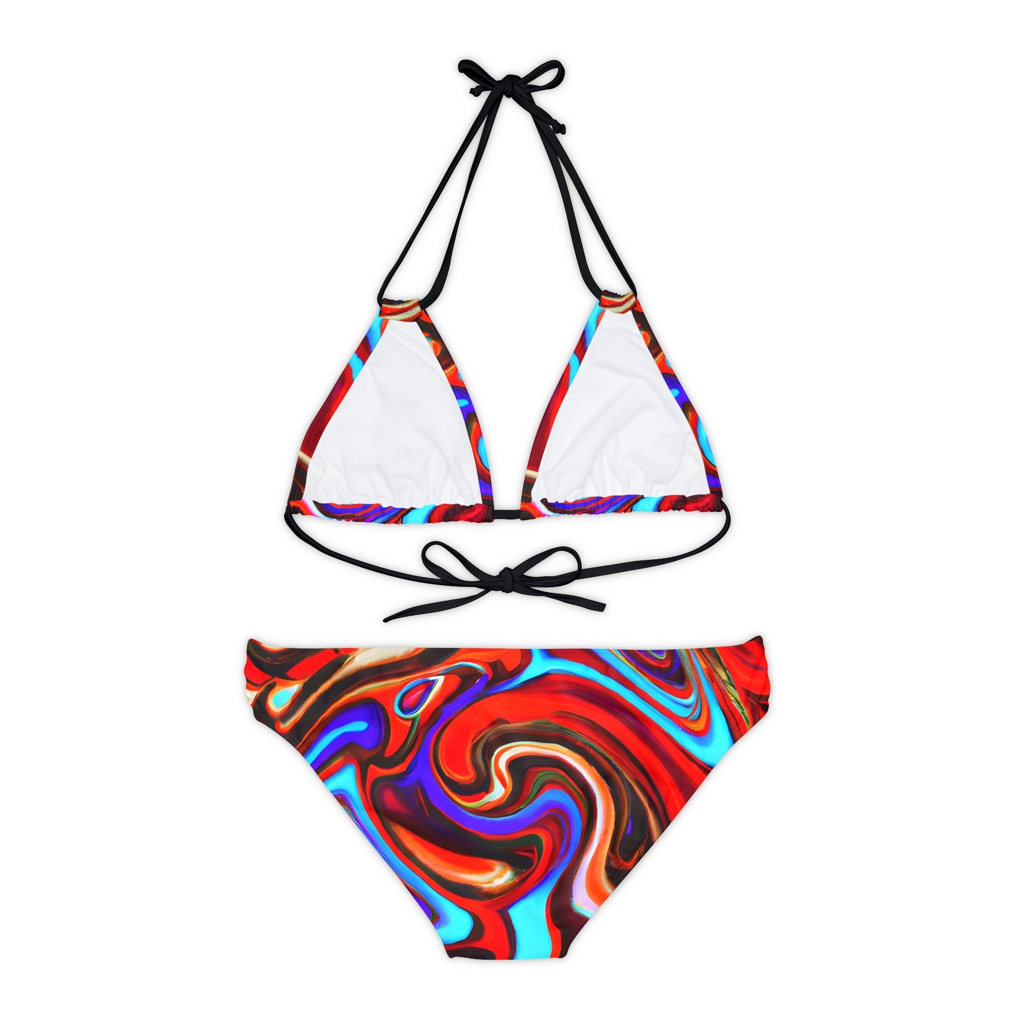 All Over Prints - Women's Trippy Swirls Strappy Bikini - Acid Daddy