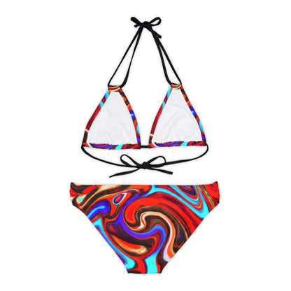 All Over Prints - Women's Trippy Swirls Strappy Bikini - Acid Daddy