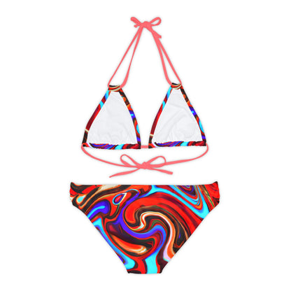 All Over Prints - Women's Trippy Swirls Strappy Bikini - Acid Daddy