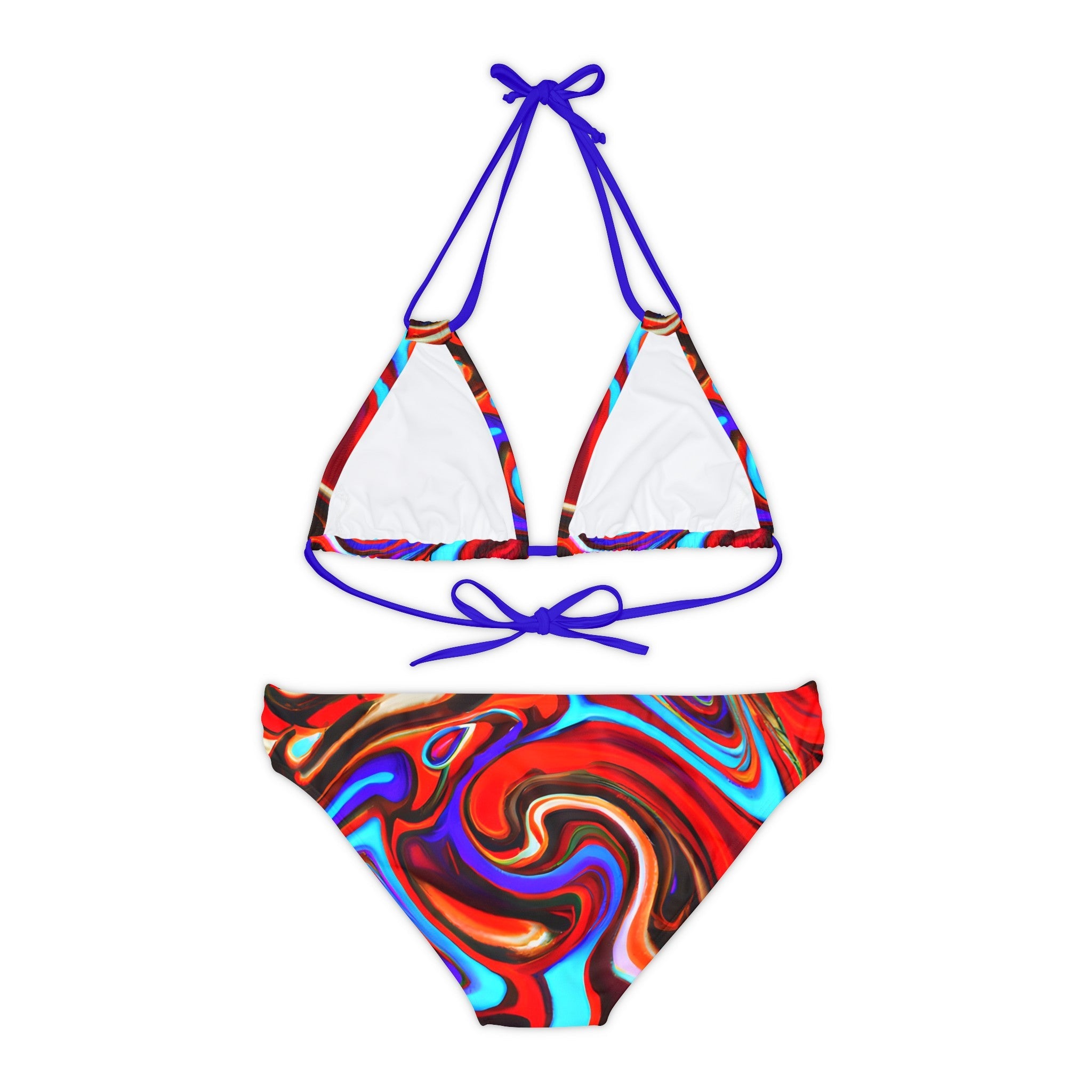 All Over Prints - Women's Trippy Swirls Strappy Bikini - Acid Daddy