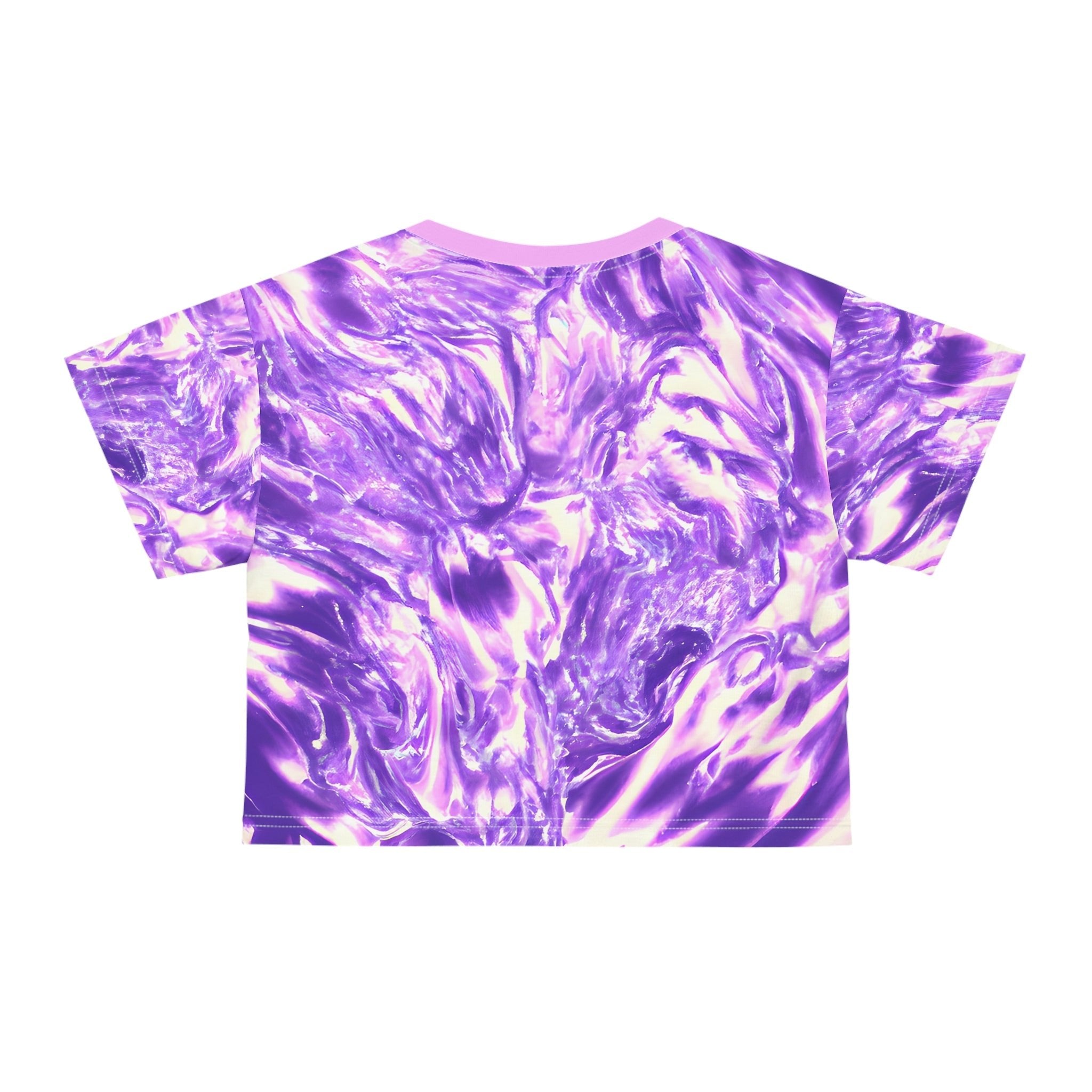 All Over Prints - Women's Vaporous Pink Lush Crop Top Tee - Acid Daddy