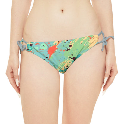 All Over Prints - Women's Vibrant Cerulean Splash Strappy Bikini - Acid Daddy