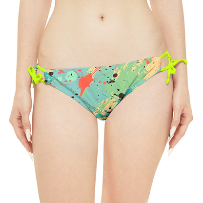 All Over Prints - Women's Vibrant Cerulean Splash Strappy Bikini - Acid Daddy