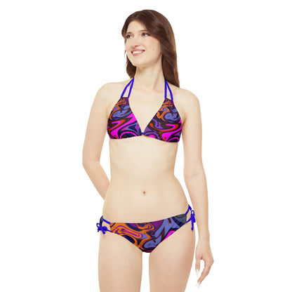 All Over Prints - Women's Vivid Visceral Strappy Bikini - Acid Daddy