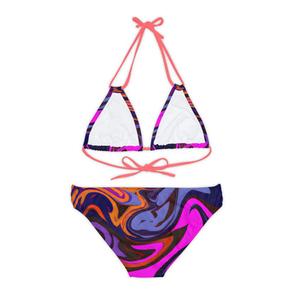 All Over Prints - Women's Vivid Visceral Strappy Bikini - Acid Daddy