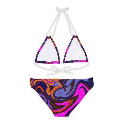 All Over Prints - Women's Vivid Visceral Strappy Bikini - Acid Daddy