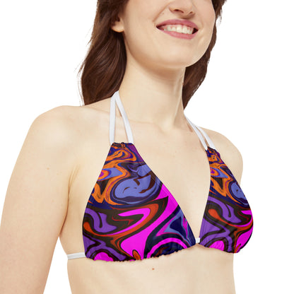 All Over Prints - Women's Vivid Visceral Strappy Bikini - Acid Daddy