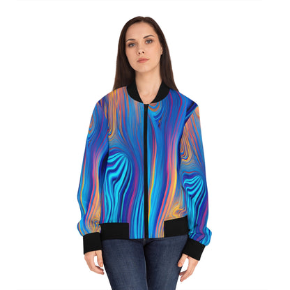 All Over Prints - Women's Wavy Bomber Jacket - Acid Daddy