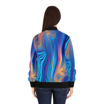 All Over Prints - Women's Wavy Bomber Jacket - Acid Daddy