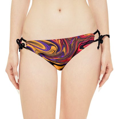 All Over Prints - Women's Whimsical Gold Strappy Bikini - Acid Daddy