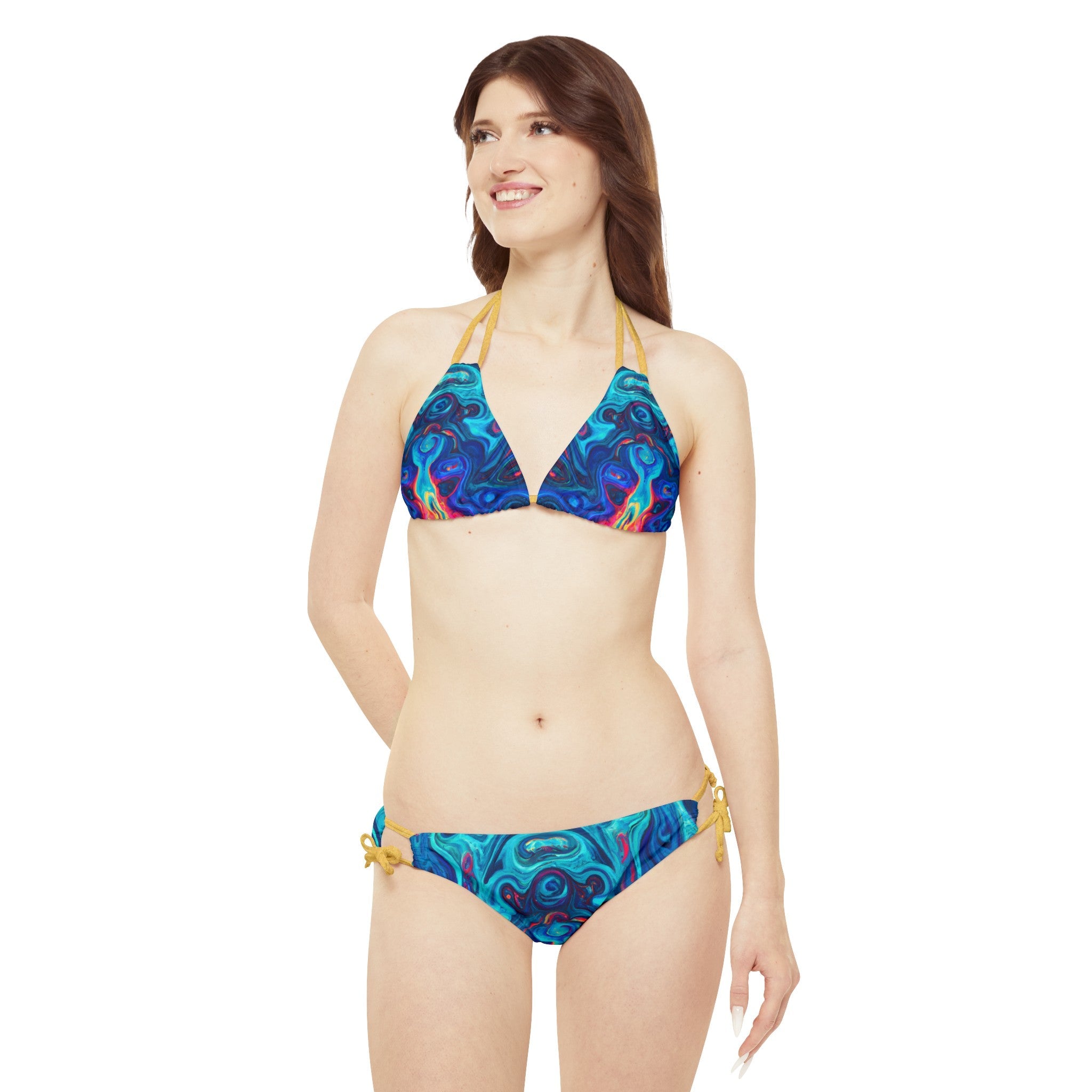 All Over Prints - Women's Whisper Flame Strappy Bikini - Acid Daddy