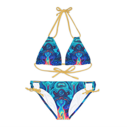 All Over Prints - Women's Whisper Flame Strappy Bikini - Acid Daddy