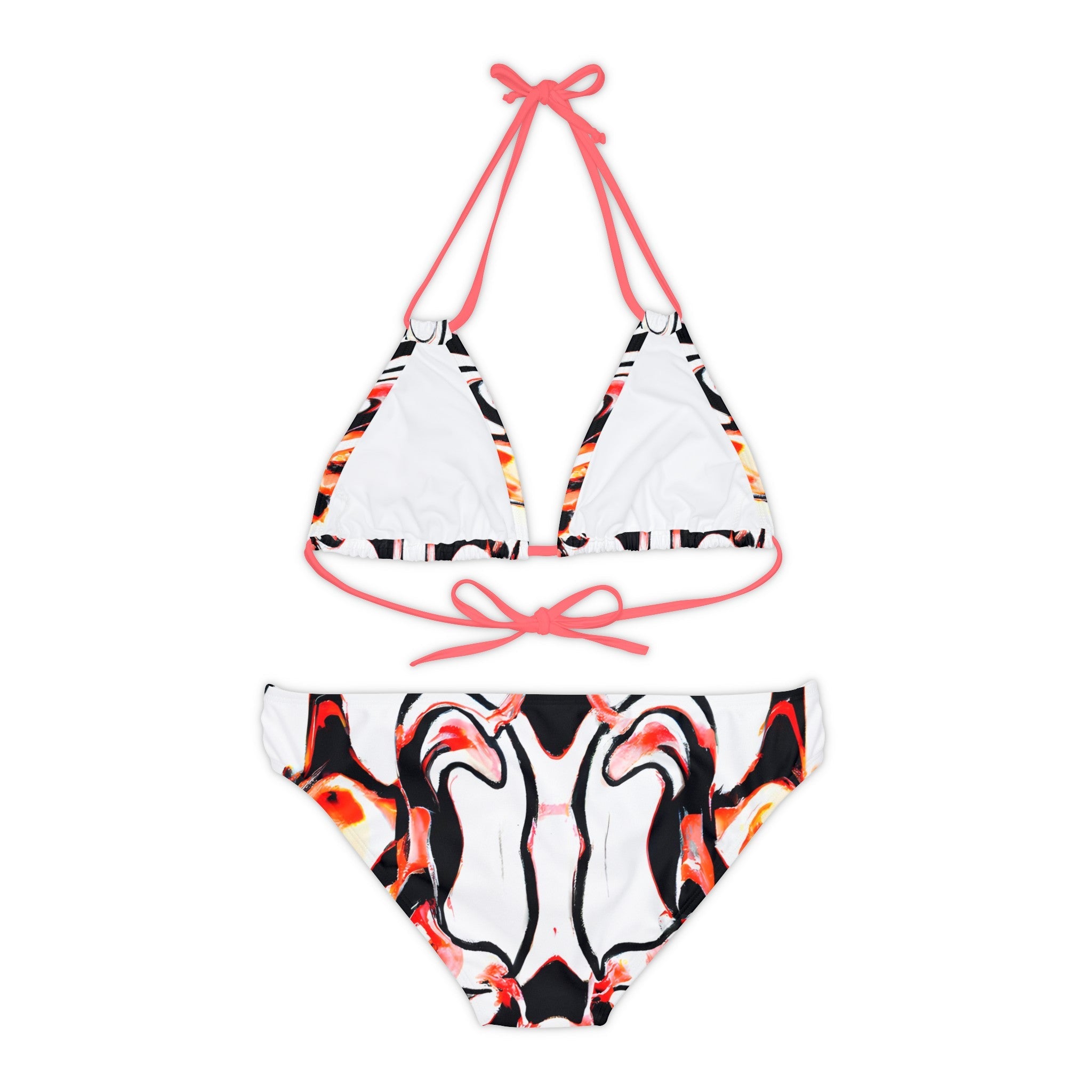 All Over Prints - Women's White Tiger Strappy Bikini - Acid Daddy