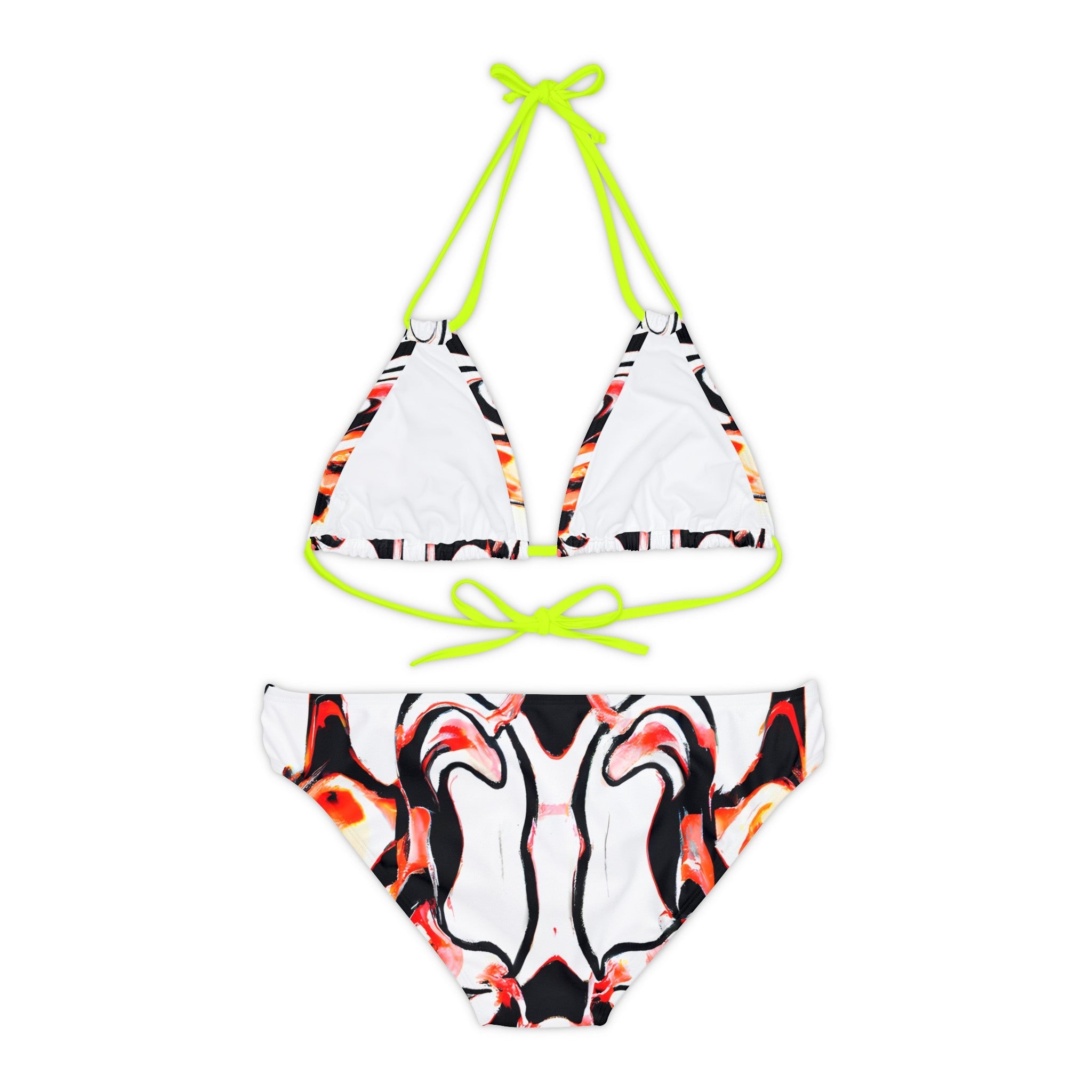 All Over Prints - Women's White Tiger Strappy Bikini - Acid Daddy