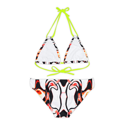 All Over Prints - Women's White Tiger Strappy Bikini - Acid Daddy