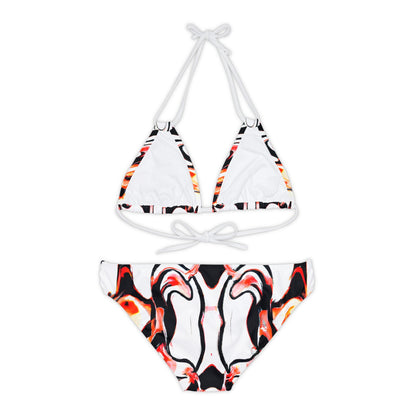 Festival Gear - All Over Prints - Women's White Tiger Strappy Bikini - Acid Daddy