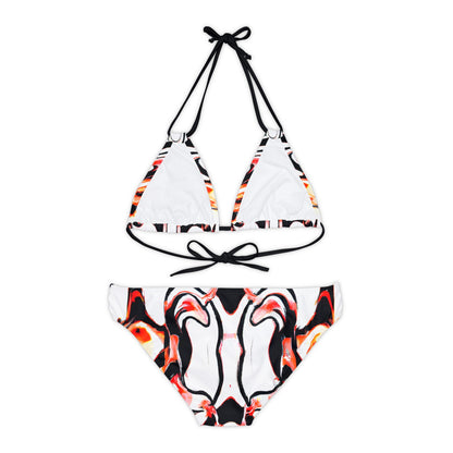 All Over Prints - Women's White Tiger Strappy Bikini - Acid Daddy