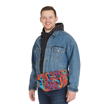 Fanny Packs - Vibrant Orange Crash Psychedelic Trippy Fanny Pack (Large) - Acid Daddy