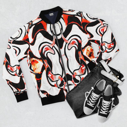 All Over Prints - Men's Crimson Rage Bomber Jacket - Acid Daddy