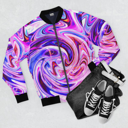 Bomber Jackets - Men's Psychedelic Purple Swirl Bomber Jacket - Acid Daddy