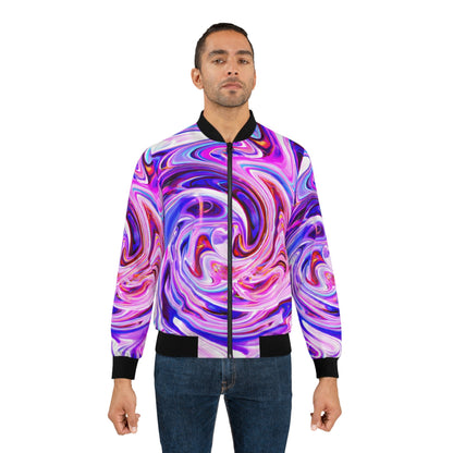 Bomber Jackets - Men's Psychedelic Purple Swirl Bomber Jacket - Acid Daddy