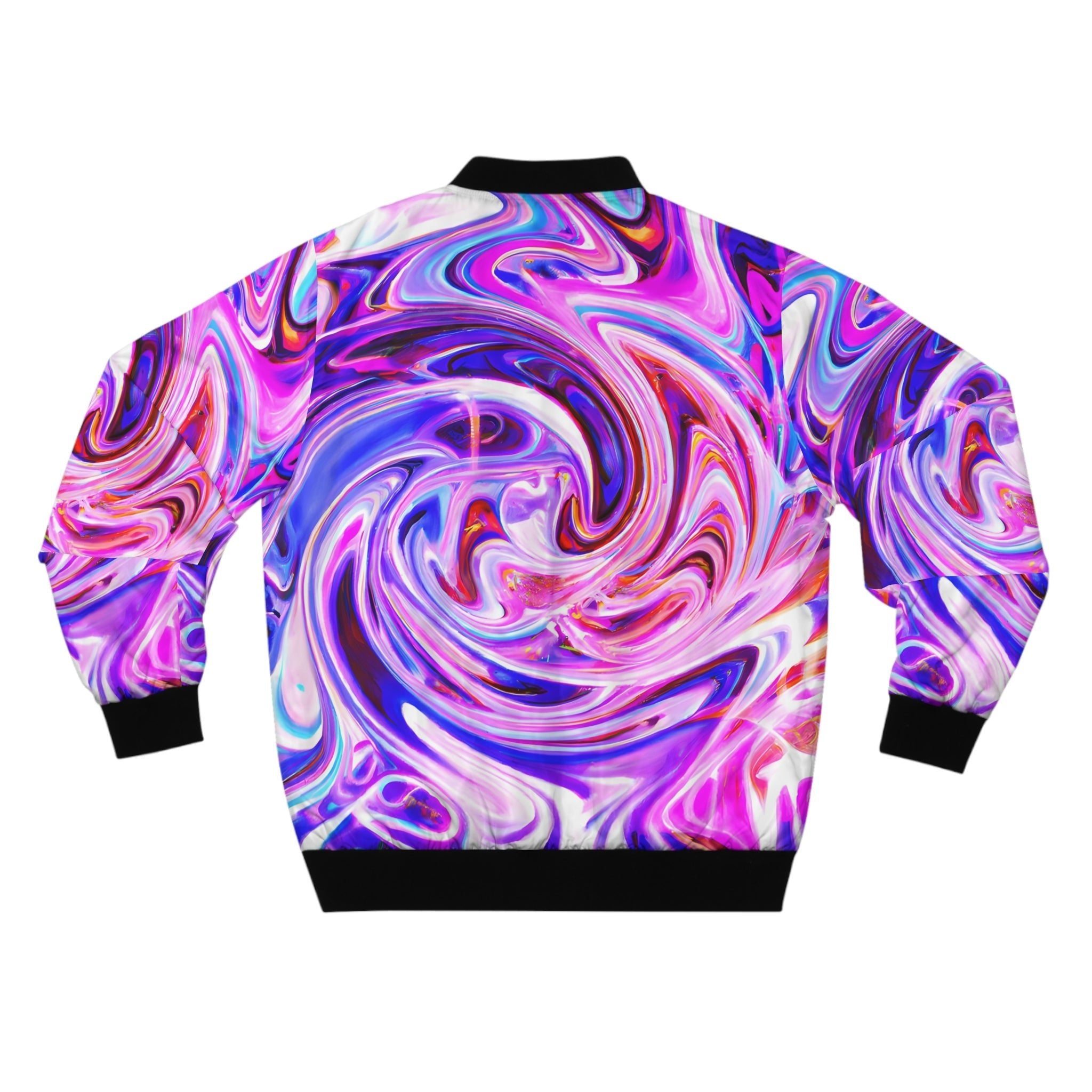 Bomber Jackets - Men's Psychedelic Purple Swirl Bomber Jacket - Acid Daddy