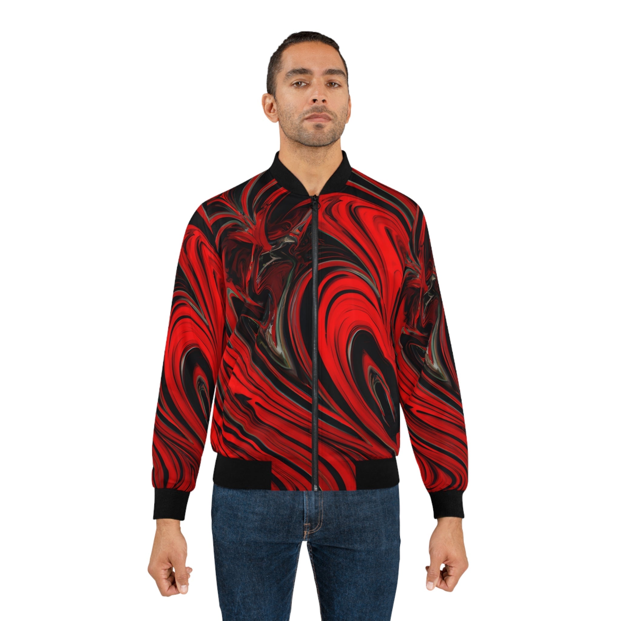 All Over Prints - Men's Raging Heart Bomber Jacket - Acid Daddy