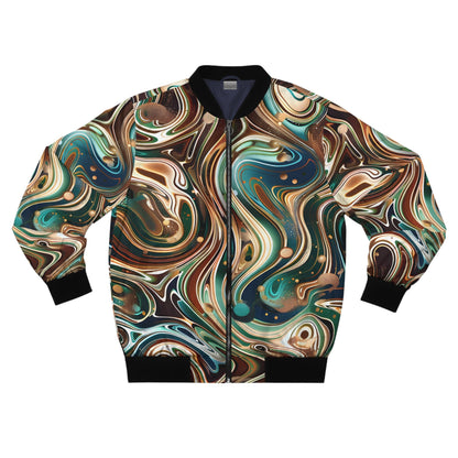 Bomber Jackets - Men's Sapphire Pearl Emerald Bomber Jacket - Acid Daddy