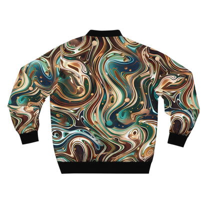 Bomber Jackets - Men's Sapphire Pearl Emerald Bomber Jacket - Acid Daddy