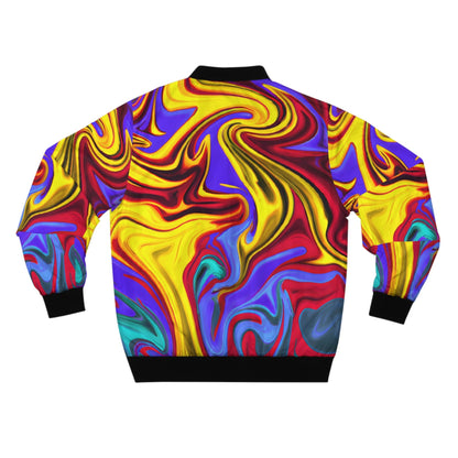 Bomber Jackets - Men's Trippy Yellow Swirl Bomber Jacket - Acid Daddy